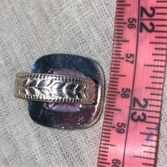 Stunning Lavender Kunzite Handcrafted princess cut Ring - Picture 6 of 9